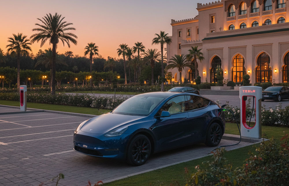 bornes de recharge pour Tesla Model Y au Maroc